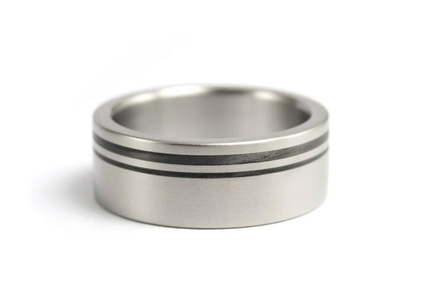 Titanium and carbon fiber ring (00336_8N)