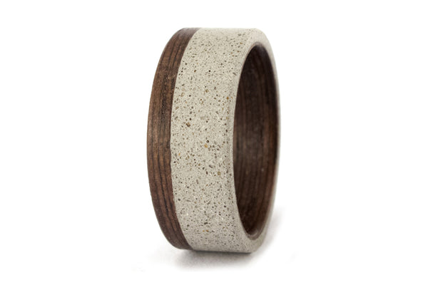 Concrete and wenge bentwood ring (00901_8N )