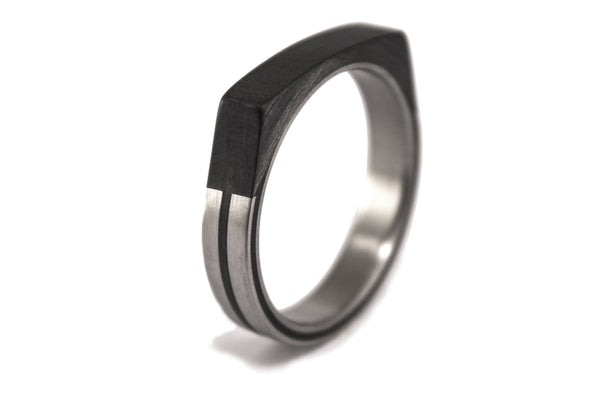 Titanium and carbon fiber ring (00321_4N)
