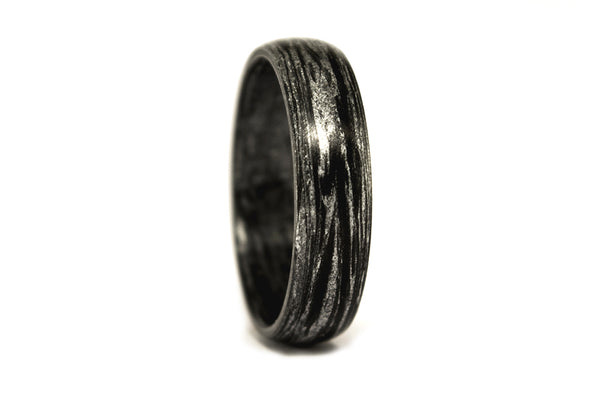 Carbon fiber and silver marbled ring (00102_5N)