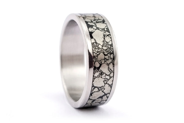 Titanium and Pyrite wedding bands (03224_4N7N)