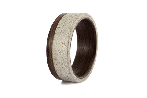 Concrete and wenge bentwood ring (00901_8N )