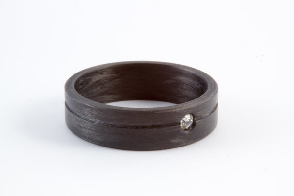 Carbon fiber ring with Swarovski (00109_5S1)