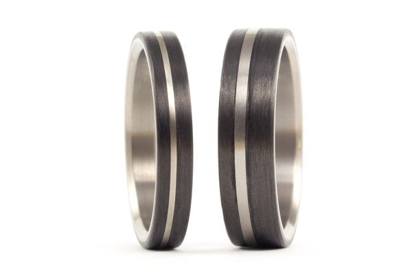 Titanium and carbon fiber wedding bands (00318_4N7N)