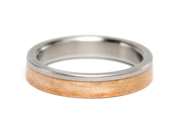 Titanium and oak bentwood ring (00519_4N)