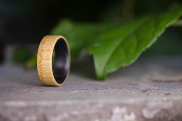 Bamboo and carbon fiber inside ring (03002_7N)