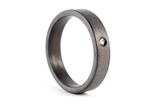 Graphite and carbon fiber inside ring with Swarovski (01100_4S)