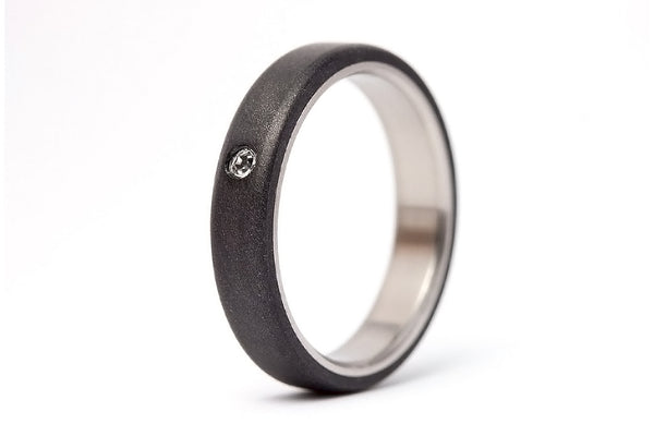 Titanium and graphite ring with Swarovski (01300_4S1)