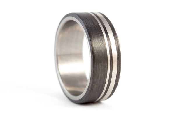 Titanium and carbon fiber wedding bands (00314_4N7N)