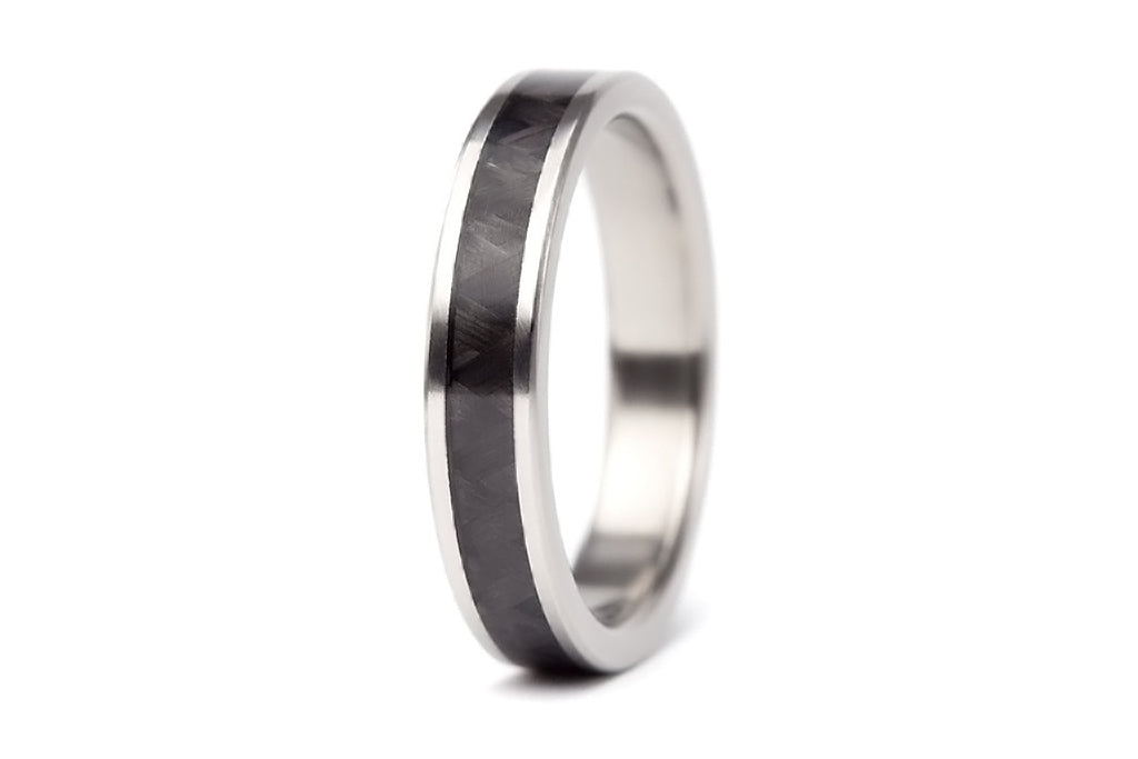 Titanium and carbon fiber ring (00335_4N)