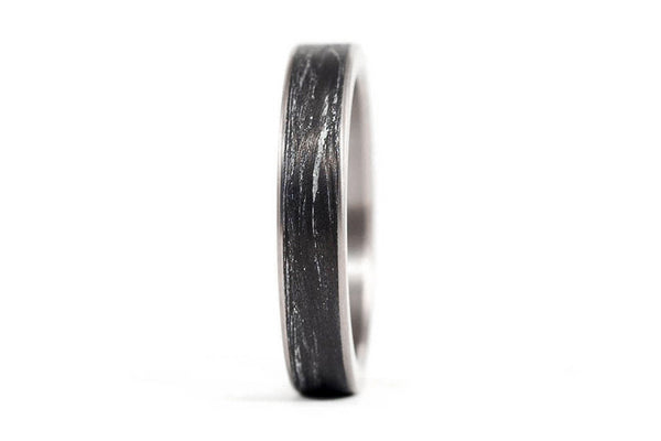 Titanium and marbling carbon fiber ring (00338_4N)