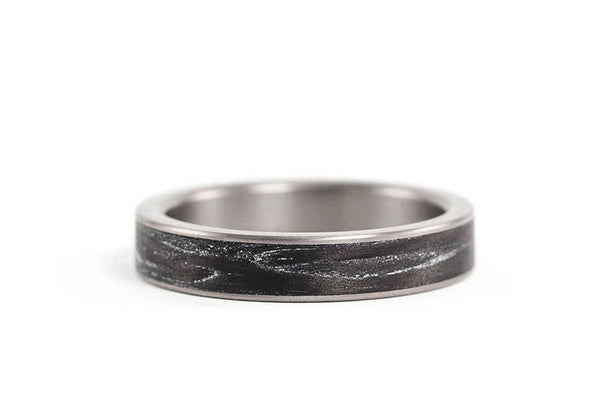Titanium and marbling carbon fiber ring (00338_4N)