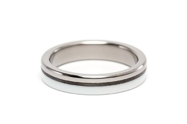 Titanium, corian and carbon fiber ring (03401_4N)