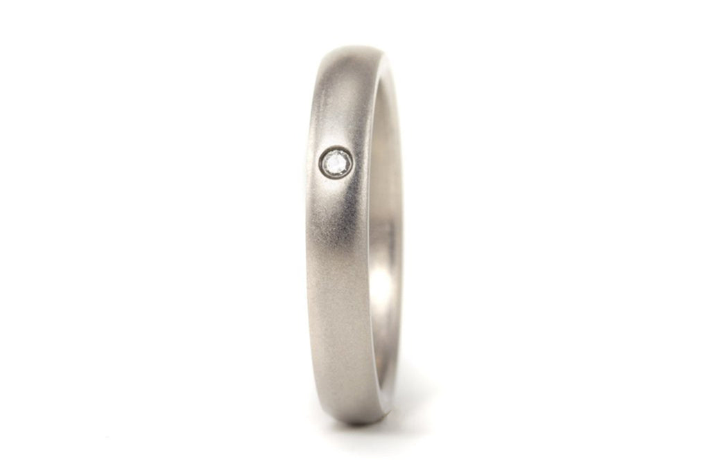 Matte titanium ring with diamond (00003_3D)
