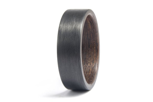 Carbon fiber and wenge bentwood ring (00407_7N)