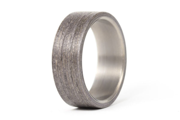 Titanium and bentwood ring (00500_7N)