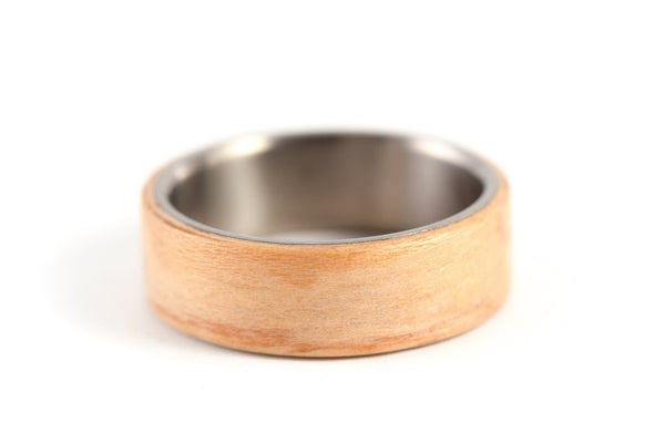 Titanium and oak bentwood ring (00502_7N)
