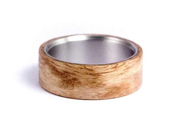 Titanium and eucalyptus bentwood ring (00522_8N)