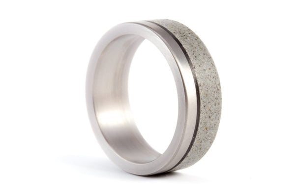 Titanium, concrete and carbon fiber ring (00801_7N)