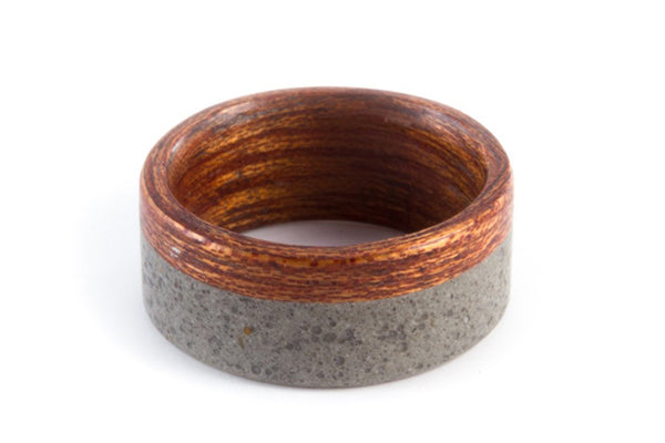 Concrete and cedar bentwood ring (00900_8N)