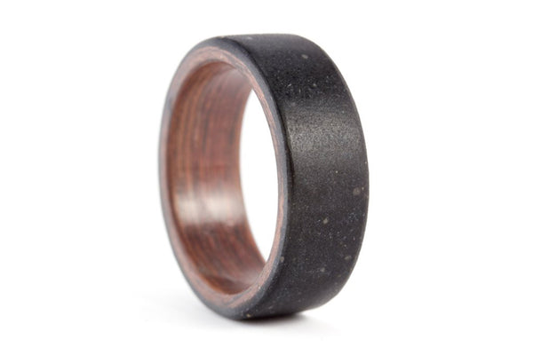 Concrete and wenge bentwood ring (00902_8N )
