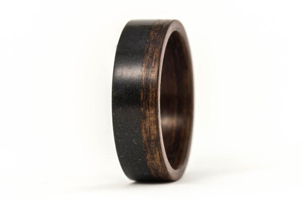 Concrete and wenge bentwood ring (00904_6N)