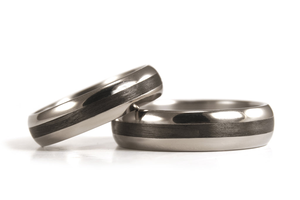 Titanium and carbon fiber wedding bands (00345_4N4N)