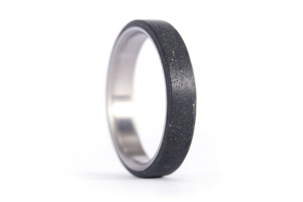 Titanium and black concrete wedding bands (00700_4N7N)