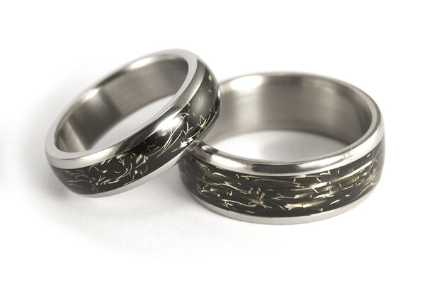 Titanium and brass ring wedding bands  (05000_6N7N)