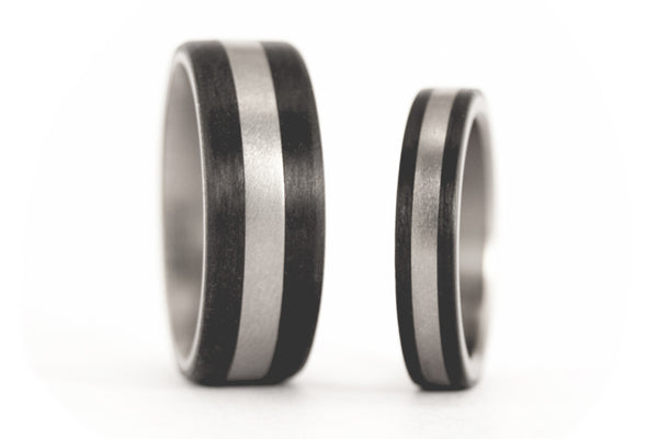 Titanium and carbon fiber wedding bands (00326_4N7N)