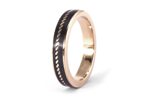 18ct rose gold with carbon fiber ring (04711_4N)