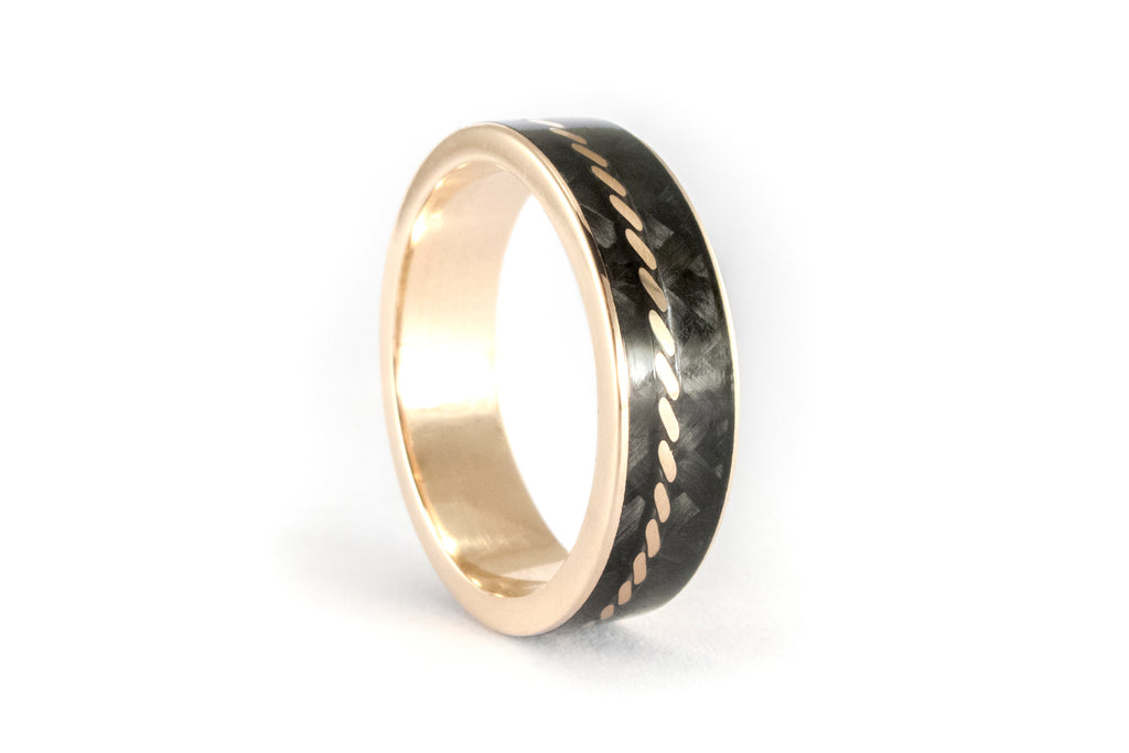 Carbon fiber and 18ct gold ring (44707_6N)