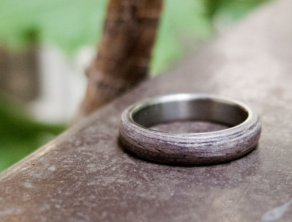 Titanium and bentwood ring (00506_4N)