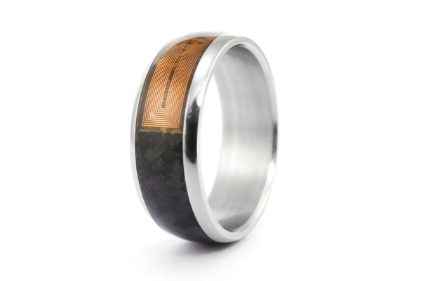 NFC Smart Ring with titanium and carbon fiber (04905_8N)