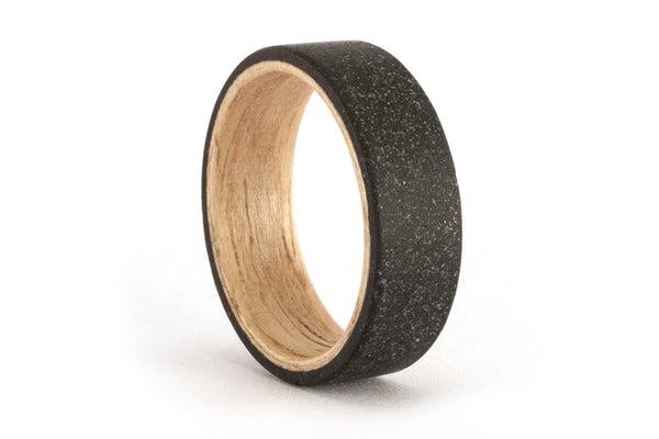 Black concrete and bentwood ring (00905_7N )