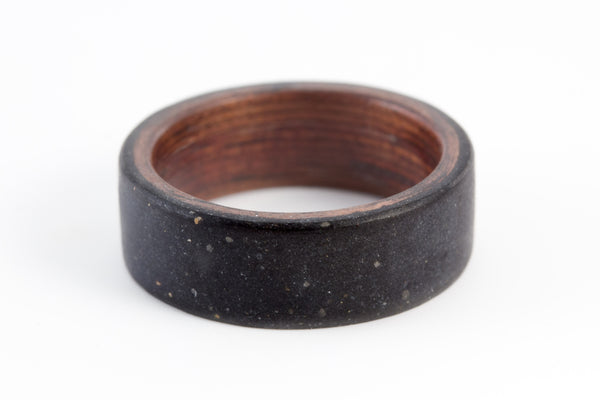 Concrete and wenge bentwood ring (00902_8N )
