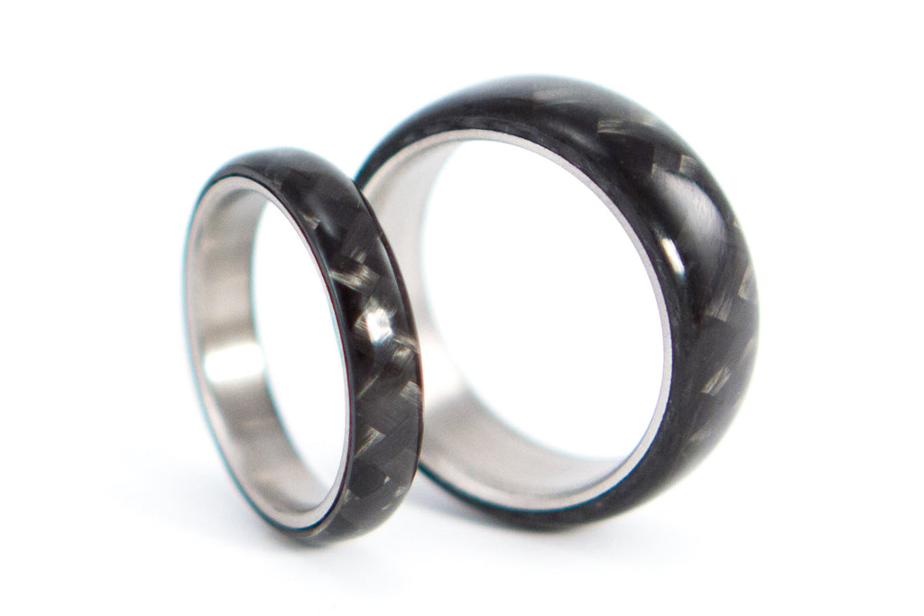 Titanium and carbon fiber wedding bands (00311_4N7N)