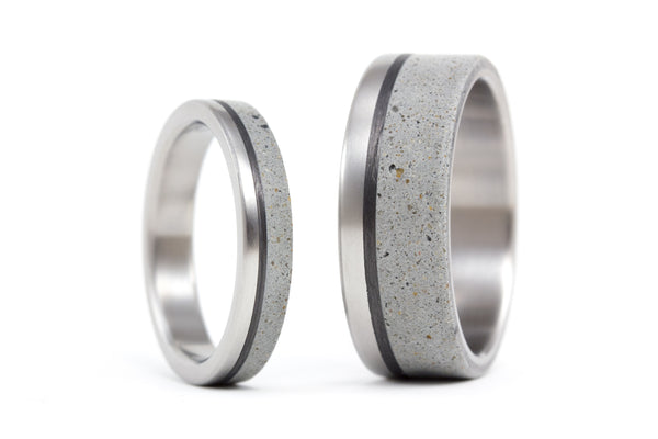 Titanium, concrete and carbon fiber wedding bands (00801_4N7N)