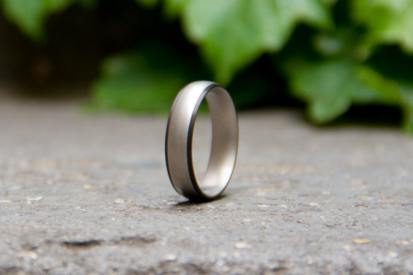 Men's titanium and carbon fiber ring. Unique and modern wedding band. (00307) - Rosler Rings