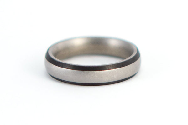 Women's titanium and carbon fiber ring. Unique and modern round  wedding band. (00306) - Rosler Rings